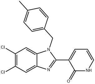 3-[5,6-DICHLORO-1-(4-METHYLBENZYL)-1H-1,3-BENZIMIDAZOL-2-YL]-2(1H)-PYRIDINONE Struktur