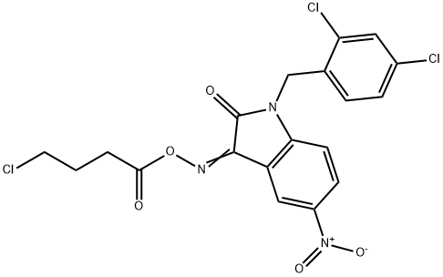 3-([(4-CHLOROBUTANOYL)OXY]IMINO)-1-(2,4-DICHLOROBENZYL)-5-NITRO-1,3-DIHYDRO-2H-INDOL-2-ONE Struktur