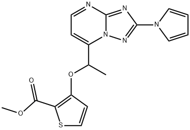 METHYL 3-(1-[2-(1H-PYRROL-1-YL)[1,2,4]TRIAZOLO[1,5-A]PYRIMIDIN-7-YL]ETHOXY)-2-THIOPHENECARBOXYLATE Struktur