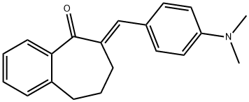 6-((E)-[4-(DIMETHYLAMINO)PHENYL]METHYLIDENE)-6,7,8,9-TETRAHYDRO-5H-BENZO[A]CYCLOHEPTEN-5-ONE Struktur