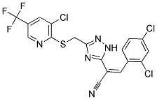 2-[3-(([3-CHLORO-5-(TRIFLUOROMETHYL)-2-PYRIDINYL]SULFANYL)METHYL)-1H-1,2,4-TRIAZOL-5-YL]-3-(2,4-DICHLOROPHENYL)ACRYLONITRILE Struktur