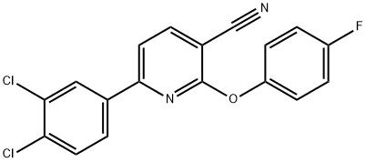 6-(3,4-DICHLOROPHENYL)-2-(4-FLUOROPHENOXY)NICOTINONITRILE Struktur