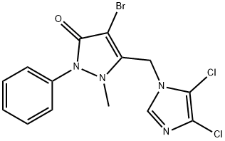 3-((4,5-DICHLOROIMIDAZOLYL)METHYL)-4-BROMO-2-METHYL-1-PHENYL-3-PYRAZOLIN-5-ONE Struktur