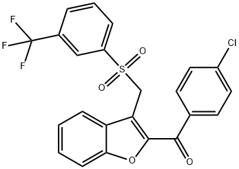 (4-CHLOROPHENYL)[3-(([3-(TRIFLUOROMETHYL)PHENYL]SULFONYL)METHYL)-1-BENZOFURAN-2-YL]METHANONE Struktur