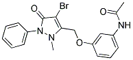 N-(3-((4-BROMO-2-METHYL-5-OXO-1-PHENYL-3-PYRAZOLIN-3-YL)METHOXY)PHENYL)ETHANAMIDE Struktur