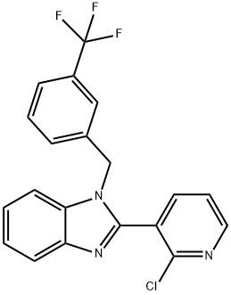 2-(2-CHLORO-3-PYRIDINYL)-1-[3-(TRIFLUOROMETHYL)BENZYL]-1H-1,3-BENZIMIDAZOLE Struktur