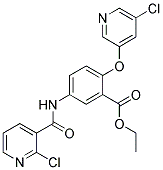 ETHYL 5-([(2-CHLORO-3-PYRIDYL)CARBONYL]AMINO)-2-[(5-CHLORO-3-PYRIDYL)OXY]BENZOATE Struktur