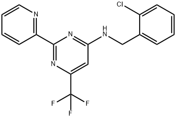 N-(2-CHLOROBENZYL)-2-(2-PYRIDINYL)-6-(TRIFLUOROMETHYL)-4-PYRIMIDINAMINE Struktur