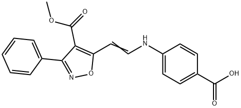 4-((2-[4-(METHOXYCARBONYL)-3-PHENYL-5-ISOXAZOLYL]VINYL)AMINO)BENZENECARBOXYLIC ACID Struktur