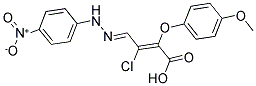 3-CHLORO-2-(4-METHOXYPHENOXY)-4-[2-(4-NITROPHENYL)HYDRAZONO]BUT-2-ENOIC ACID Struktur