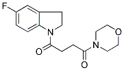 5-FLUORO-2,3-DIHYDRO-1-(4-OXO-4-MORPHOLINO)BUTANOYL-(1H)-INDOLE Struktur