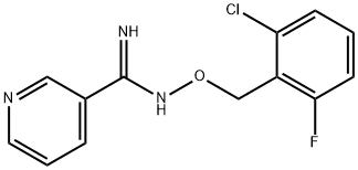 N'-[(2-CHLORO-6-FLUOROBENZYL)OXY]-3-PYRIDINECARBOXIMIDAMIDE Struktur