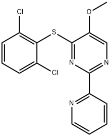 4-[(2,6-DICHLOROPHENYL)SULFANYL]-2-(2-PYRIDINYL)-5-PYRIMIDINYL METHYL ETHER Struktur