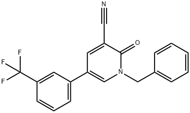 1-BENZYL-2-OXO-5-[3-(TRIFLUOROMETHYL)PHENYL]-1,2-DIHYDRO-3-PYRIDINECARBONITRILE Struktur