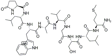 PYR-LEU-TRP-ALA-VAL-GLY-SER-LEU-MET-NH2 Struktur