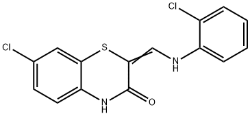 7-CHLORO-2-[(2-CHLOROANILINO)METHYLENE]-2H-1,4-BENZOTHIAZIN-3(4H)-ONE Struktur