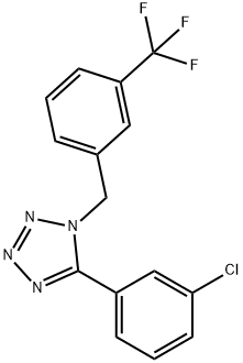 5-(3-CHLOROPHENYL)-1-[3-(TRIFLUOROMETHYL)BENZYL]-1H-1,2,3,4-TETRAAZOLE Struktur