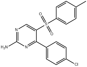 4-(4-CHLOROPHENYL)-5-[(4-METHYLPHENYL)SULFONYL]-2-PYRIMIDINAMINE Struktur