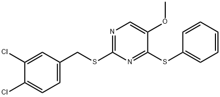 2-[(3,4-DICHLOROBENZYL)SULFANYL]-4-(PHENYLSULFANYL)-5-PYRIMIDINYL METHYL ETHER Struktur