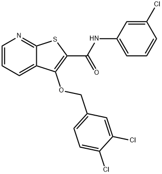 N-(3-CHLOROPHENYL)-3-[(3,4-DICHLOROBENZYL)OXY]THIENO[2,3-B]PYRIDINE-2-CARBOXAMIDE Struktur