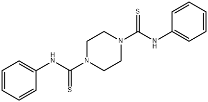 (PHENYLAMINO)(4-((PHENYLAMINO)THIOXOMETHYL)PIPERAZINYL)METHANE-1-THIONE Structure