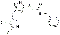 N1-BENZYL-2-((5-[(4,5-DICHLORO-1H-IMIDAZOL-1-YL)METHYL]-1,3,4-OXADIAZOL-2-YL)THIO)ACETAMIDE Struktur