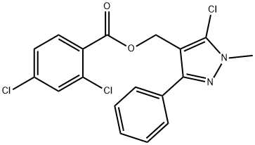 (5-CHLORO-1-METHYL-3-PHENYL-1H-PYRAZOL-4-YL)METHYL 2,4-DICHLOROBENZENECARBOXYLATE Struktur