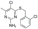 5-CHLORO-4-[(2-CHLOROBENZYL)SULFANYL]-6-METHYL-2-PYRIMIDINAMINE Struktur