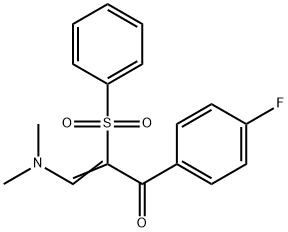 3-(DIMETHYLAMINO)-1-(4-FLUOROPHENYL)-2-(PHENYLSULFONYL)-2-PROPEN-1-ONE Struktur