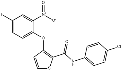 N-(4-CHLOROPHENYL)-3-(4-FLUORO-2-NITROPHENOXY)-2-THIOPHENECARBOXAMIDE Struktur