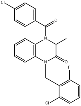 4-(4-CHLOROBENZOYL)-1-(2-CHLORO-6-FLUOROBENZYL)-3-METHYL-3,4-DIHYDRO-2(1H)-QUINOXALINONE Struktur