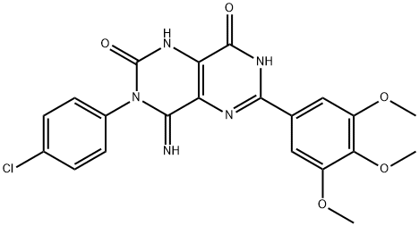 3-(4-CHLOROPHENYL)-4-IMINO-6-(3,4,5-TRIMETHOXYPHENYL)-1,3,7-TRIHYDRO-5,7-DIAZAQUINAZOLINE-2,8-DIONE Struktur