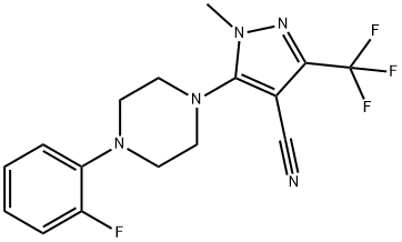 5-[4-(2-FLUOROPHENYL)PIPERAZINO]-1-METHYL-3-(TRIFLUOROMETHYL)-1H-PYRAZOLE-4-CARBONITRILE Struktur