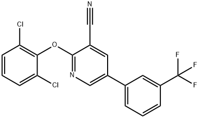 2-(2,6-DICHLOROPHENOXY)-5-[3-(TRIFLUOROMETHYL)PHENYL]NICOTINONITRILE Struktur