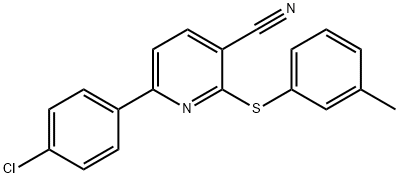 6-(4-CHLOROPHENYL)-2-[(3-METHYLPHENYL)SULFANYL]NICOTINONITRILE Struktur