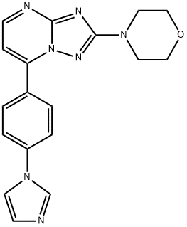 7-[4-(1H-IMIDAZOL-1-YL)PHENYL]-2-MORPHOLINO[1,2,4]TRIAZOLO[1,5-A]PYRIMIDINE Struktur