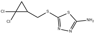 5-([(2,2-DICHLOROCYCLOPROPYL)METHYL]SULFANYL)-1,3,4-THIADIAZOL-2-AMINE Struktur