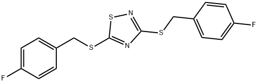 3,5-BIS[(4-FLUOROBENZYL)SULFANYL]-1,2,4-THIADIAZOLE Struktur