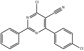 4-CHLORO-6-(4-CHLOROPHENYL)-2-PHENYL-5-PYRIMIDINECARBONITRILE Struktur