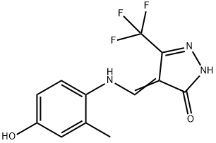 4-[(4-HYDROXY-2-METHYLANILINO)METHYLENE]-5-(TRIFLUOROMETHYL)-2,4-DIHYDRO-3H-PYRAZOL-3-ONE Struktur