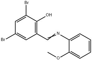 2,4-DIBROMO-6-([(2-METHOXYPHENYL)IMINO]METHYL)BENZENOL Struktur