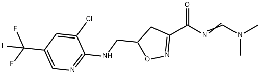 5-(([3-CHLORO-5-(TRIFLUOROMETHYL)-2-PYRIDINYL]AMINO)METHYL)-N-[(DIMETHYLAMINO)METHYLENE]-4,5-DIHYDRO-3-ISOXAZOLECARBOXAMIDE Struktur