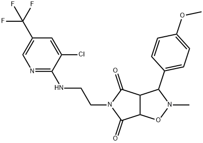 5-(2-([3-CHLORO-5-(TRIFLUOROMETHYL)-2-PYRIDINYL]AMINO)ETHYL)-3-(4-METHOXYPHENYL)-2-METHYLDIHYDRO-2H-PYRROLO[3,4-D]ISOXAZOLE-4,6(3H,5H)-DIONE Struktur