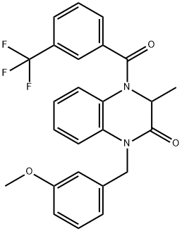 1-(3-METHOXYBENZYL)-3-METHYL-4-[3-(TRIFLUOROMETHYL)BENZOYL]-3,4-DIHYDRO-2(1H)-QUINOXALINONE Struktur