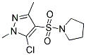 5-CHLORO-1,3-DIMETHYL-4-(TETRAHYDRO-1H-PYRROL-1-YLSULFONYL)-1H-PYRAZOLE Struktur