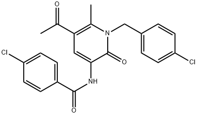 N-[5-ACETYL-1-(4-CHLOROBENZYL)-6-METHYL-2-OXO-1,2-DIHYDRO-3-PYRIDINYL]-4-CHLOROBENZENECARBOXAMIDE Struktur