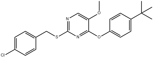 4-[4-(TERT-BUTYL)PHENOXY]-2-[(4-CHLOROBENZYL)SULFANYL]-5-METHOXYPYRIMIDINE Struktur