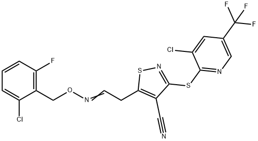 5-(2-([(2-CHLORO-6-FLUOROBENZYL)OXY]IMINO)ETHYL)-3-([3-CHLORO-5-(TRIFLUOROMETHYL)-2-PYRIDINYL]SULFANYL)-4-ISOTHIAZOLECARBONITRILE Struktur