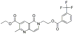 ETHYL 2-METHYL-5-OXO-6-(2-([3-(TRIFLUOROMETHYL)BENZOYL]OXY)ETHYL)-5,6-DIHYDRO[1,6]NAPHTHYRIDINE-3-CARBOXYLATE Struktur