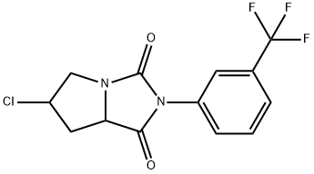 6-CHLORO-2-[3-(TRIFLUOROMETHYL)PHENYL]TETRAHYDRO-1H-PYRROLO[1,2-C]IMIDAZOLE-1,3(2H)-DIONE Struktur